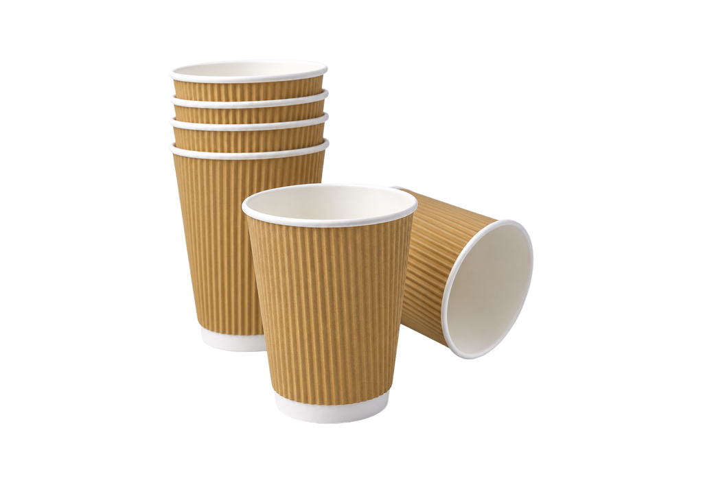 250ml Kraft Ripple Wall Paper Cup