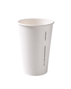 Bio 500ml White Single Wall Cup